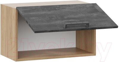 Шкаф навесной для кухни ТриЯ Детройт 1В6Г (дуб крафт золотой/угольный камень)