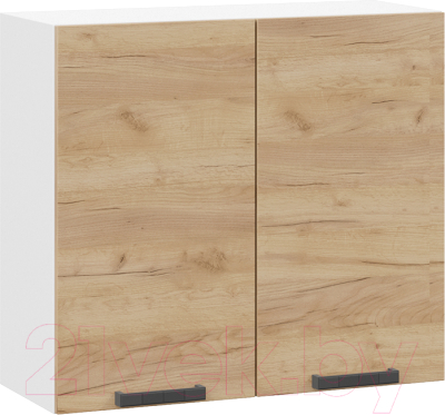 Шкаф навесной для кухни ТриЯ Детройт 1В8 (белый/дуб крафт золотой) - фото