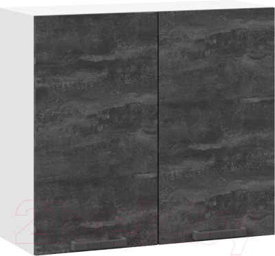 Шкаф навесной для кухни ТриЯ Детройт 1В8 (белый/угольный камень) - фото