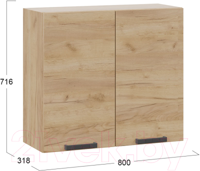 Шкаф навесной для кухни ТриЯ Детройт 1В8 (дуб крафт золотой)