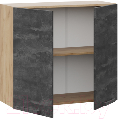 Шкаф навесной для кухни ТриЯ Детройт 1В8 (дуб крафт золотой/угольный камень)