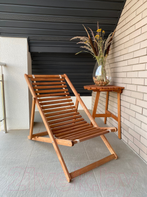 Кресло-шезлонг складное Dyatel с сиденьем из дерева
