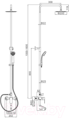 Душевая система со смесителем Ledeme L72418
