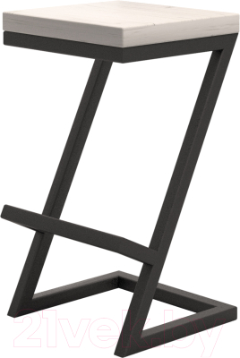 Табурет барный Millwood СДН-6 Бран/L 1 полубарный (дуб белый крафт/металл черный) - фото