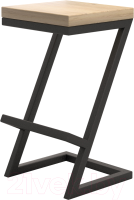 Табурет барный Millwood СДН-6 Бран/L 1 полубарный (дуб золотой крафт/металл черный) - фото