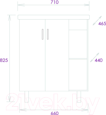 Тумба под умывальник Onika Тимбер 70.10 (107056)