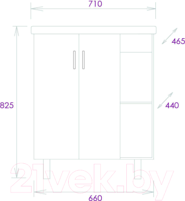 Тумба под умывальник Onika Тимбер 70.10 (107057)