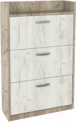 Тумба для обуви Артём-Мебель СН-100.09 (дуб крафт белый/дуб крафт серый) - фото