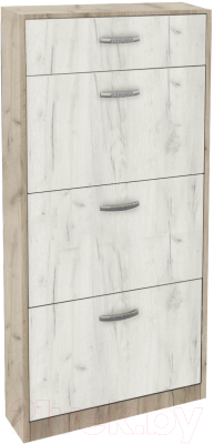 Тумба для обуви Артём-Мебель СН-100.12 (дуб крафт белый/дуб крафт серый) - фото