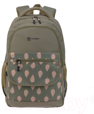 Школьный рюкзак Torber Class X Листья / T2743-22-GRN (темно-зеленый) - фото