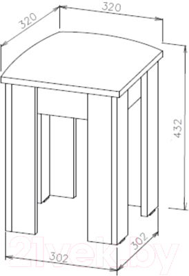 Табурет NN мебель №1 (дуб золотой)