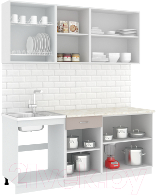 Готовая кухня Кортекс-мебель Корнелия Лира-лайт 1.9м