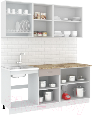 Готовая кухня Кортекс-мебель Корнелия Лира-лайт 1.9м