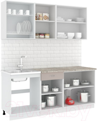 Готовая кухня Кортекс-мебель Корнелия Лира-лайт 1.9м