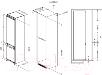Встраиваемый холодильник Haier HRF310WBRU