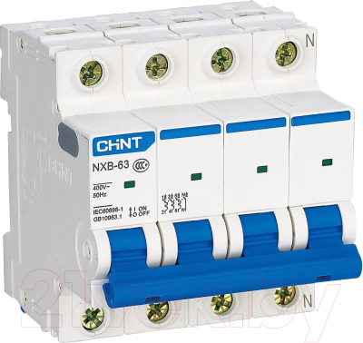 Выключатель автоматический Chint NXB-63 4P 63A 6кА C / 814254 - фото