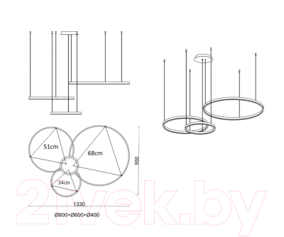 Потолочный светильник Kinklight Тор 08223.01PA(4000K) (белый)