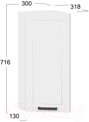 Шкаф навесной для кухни ТриЯ Лорас 1В3Т (белый/холст белый)