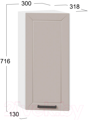 Шкаф навесной для кухни ТриЯ Лорас 1В3Т (белый/холст латте)