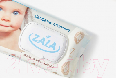 Влажные салфетки детские ZALA С экстрактом хлопка