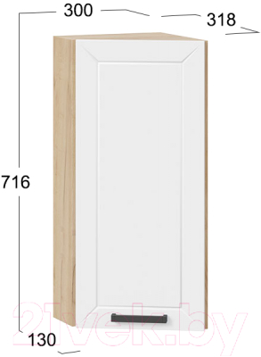 Шкаф навесной для кухни ТриЯ Лорас 1В3Т (дуб крафт золотой/холст белый)