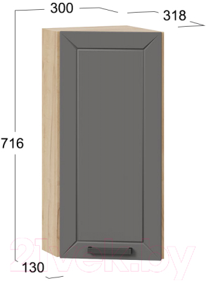 Шкаф навесной для кухни ТриЯ Лорас 1В3Т (дуб крафт золотой/холст вулкан)