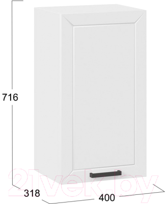 Шкаф навесной для кухни ТриЯ Лорас 1В4 (белый/холст белый)