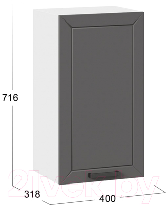 Шкаф навесной для кухни ТриЯ Лорас 1В4 (белый/холст вулкан)