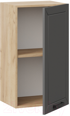 Шкаф навесной для кухни ТриЯ Лорас 1В4 (дуб крафт золотой/холст вулкан)