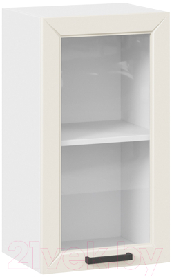 Шкаф навесной для кухни ТриЯ Лорас 1В4С (белый/холст брюле) - фото