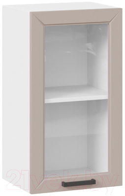 Шкаф навесной для кухни ТриЯ Лорас 1В4С (белый/холст латте) - фото