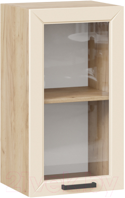 Шкаф навесной для кухни ТриЯ Лорас 1В4С (дуб крафт золотой/холст брюле) - фото