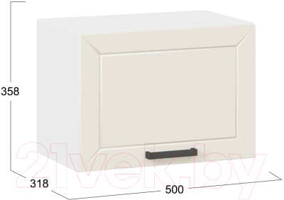 Шкаф под вытяжку ТриЯ Лорас 1В5Г (белый/холст брюле)