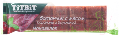 Лакомство для собак TiTBiT Батончик с бараниной и брусникой - фото