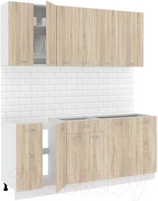 Готовая кухня Кортекс-мебель Корнелия Лира-лайт 1.9м без столешницы - фото