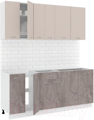 Готовая кухня Кортекс-мебель Корнелия Лира-лайт 1.9м без столешницы - фото