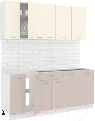 Готовая кухня Кортекс-мебель Корнелия Лира-лайт 1.9м без столешницы - фото