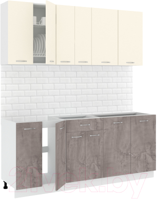 Готовая кухня Кортекс-мебель Корнелия Лира-лайт 1.9м без столешницы - фото