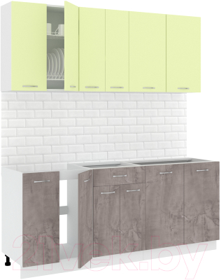 Готовая кухня Кортекс-мебель Корнелия Лира-лайт 1.9м без столешницы - фото