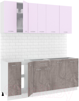 Готовая кухня Кортекс-мебель Корнелия Лира-лайт 1.9м без столешницы - фото