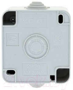 Выключатель EKF Прага 1кл 10А IP44 / EKV10-021-10-44