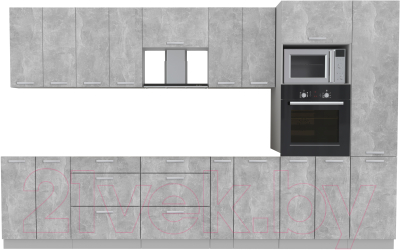 Готовая кухня Интерлиния Мила Лайт 3.4 ВТ без столешницы - фото