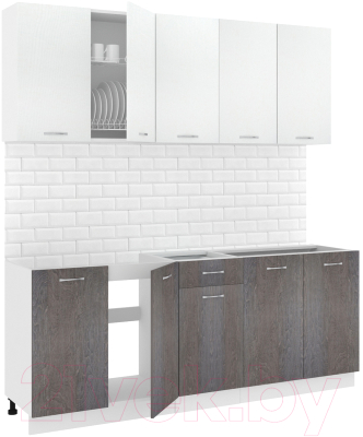 Готовая кухня Кортекс-мебель Корнелия Лира-лайт 2.0м без столешницы - фото