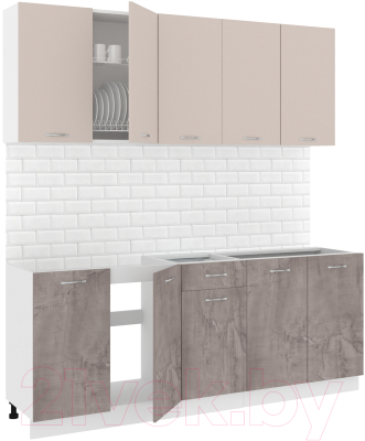 Готовая кухня Кортекс-мебель Корнелия Лира-лайт 2.0м без столешницы - фото