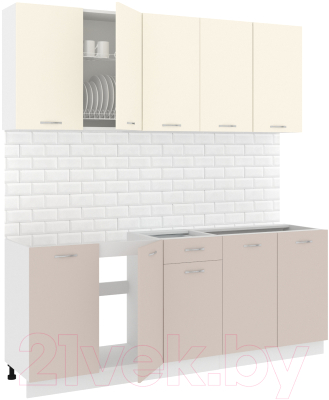 Готовая кухня Кортекс-мебель Корнелия Лира-лайт 2.0м без столешницы - фото