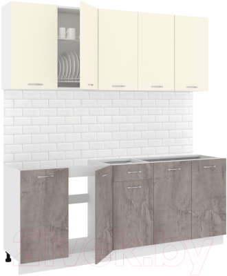 Готовая кухня Кортекс-мебель Корнелия Лира-лайт 2.0м без столешницы - фото