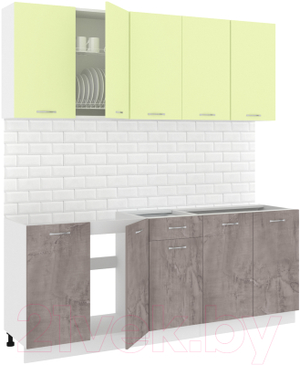 Готовая кухня Кортекс-мебель Корнелия Лира-лайт 2.0м без столешницы - фото