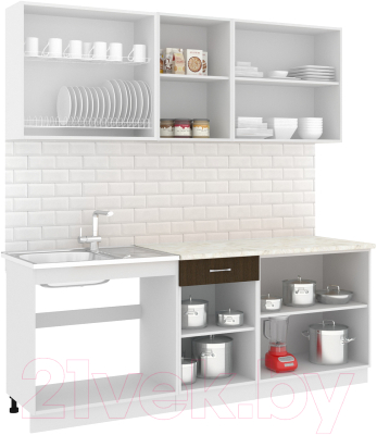 Готовая кухня Кортекс-мебель Корнелия Лира-лайт 2.1м