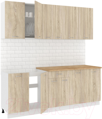 Готовая кухня Кортекс-мебель Корнелия Лира-лайт 2.1м - фото