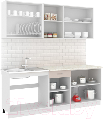Готовая кухня Кортекс-мебель Корнелия Лира-лайт 2.1м